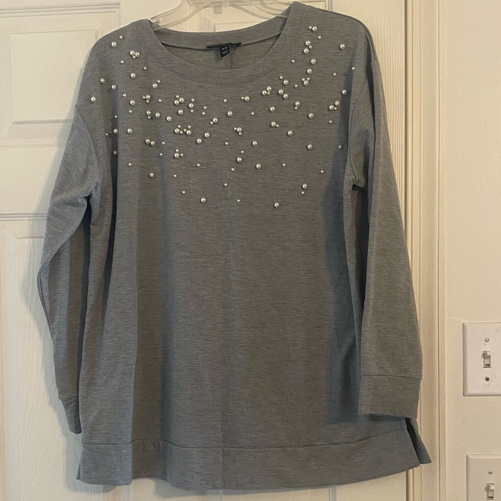 Pearl studded sweater